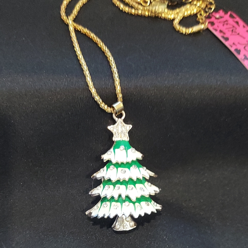 BETSEY JOHNSON Christmas Tree Pendant Necklace